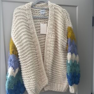 FRNCH Odille Chunky Knit Multicolor Cardigan Sweater